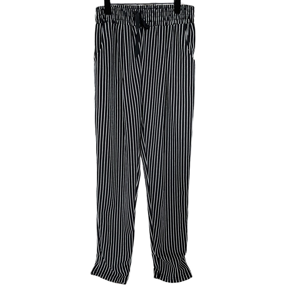 Lightweight stripe high waisted pants